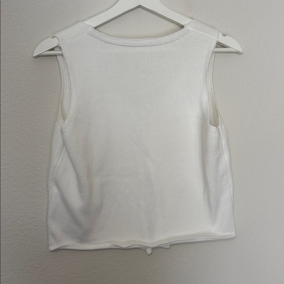 White Knit Crop Sweater Vest Tank Top medium - Picture 5 of 5